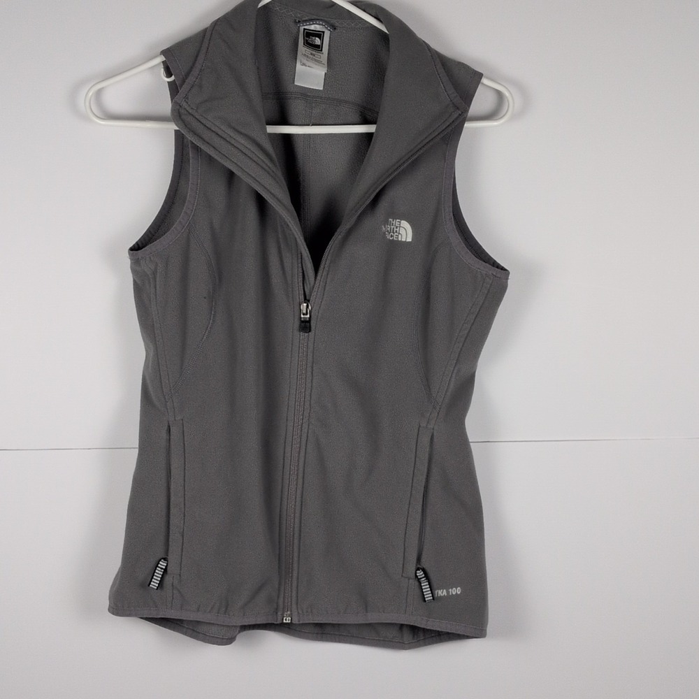 Vintage The North Face Womens M Spell Out TKA 100 Full Zip Fleece Vest Jacket